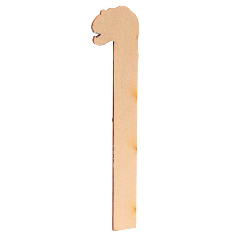 Dinosauria Shaped Top Wooden Ruler (15cm) - Gift Arch