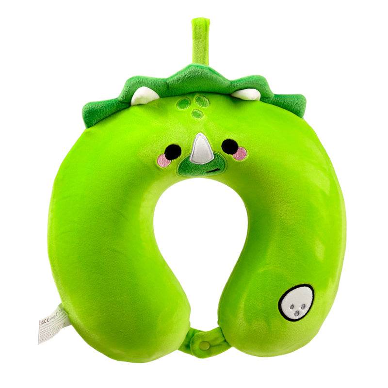 Relaxeazzz Huck the Dinosaur Adorasaurs Plush Memory Foam Travel Pillow - Gift Arch