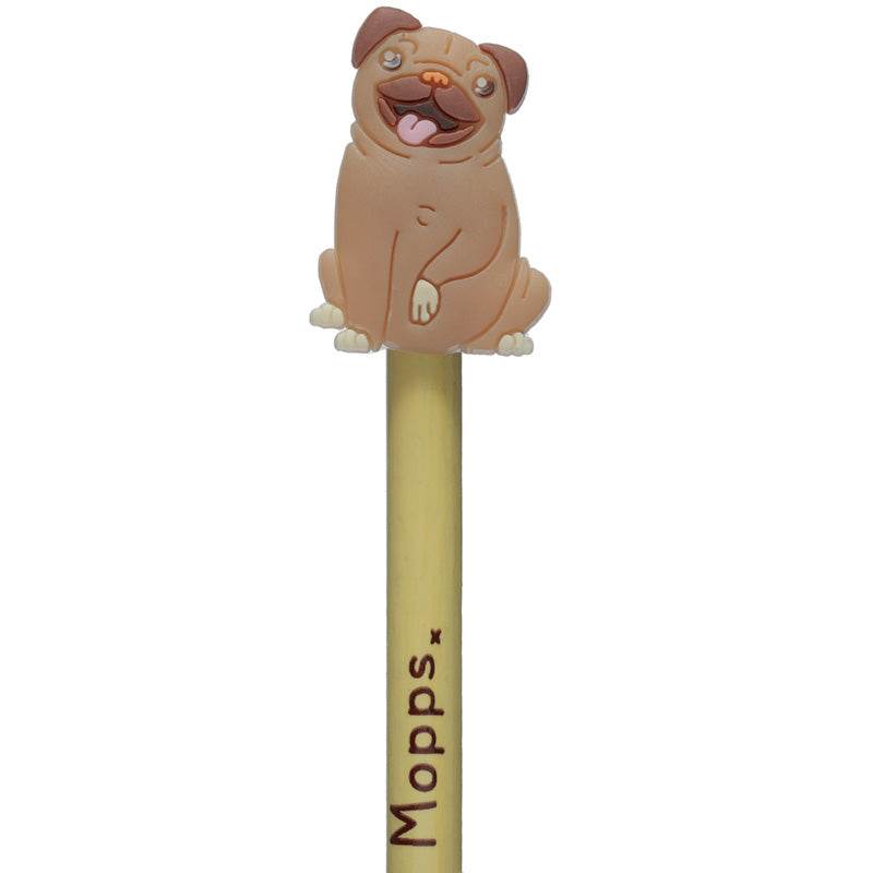 Mopps Pug Pencil with PVC Topper - Gift Arch