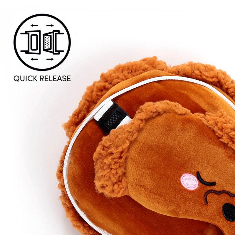Relaxeazzz Adoramals Gigi the Toy Poodle Plush Travel Pillow & Eye Mask - Gift Arch