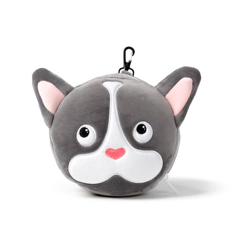 Relaxeazzz French Bulldog Plush Travel Pillow & Eye Mask - Gift Arch