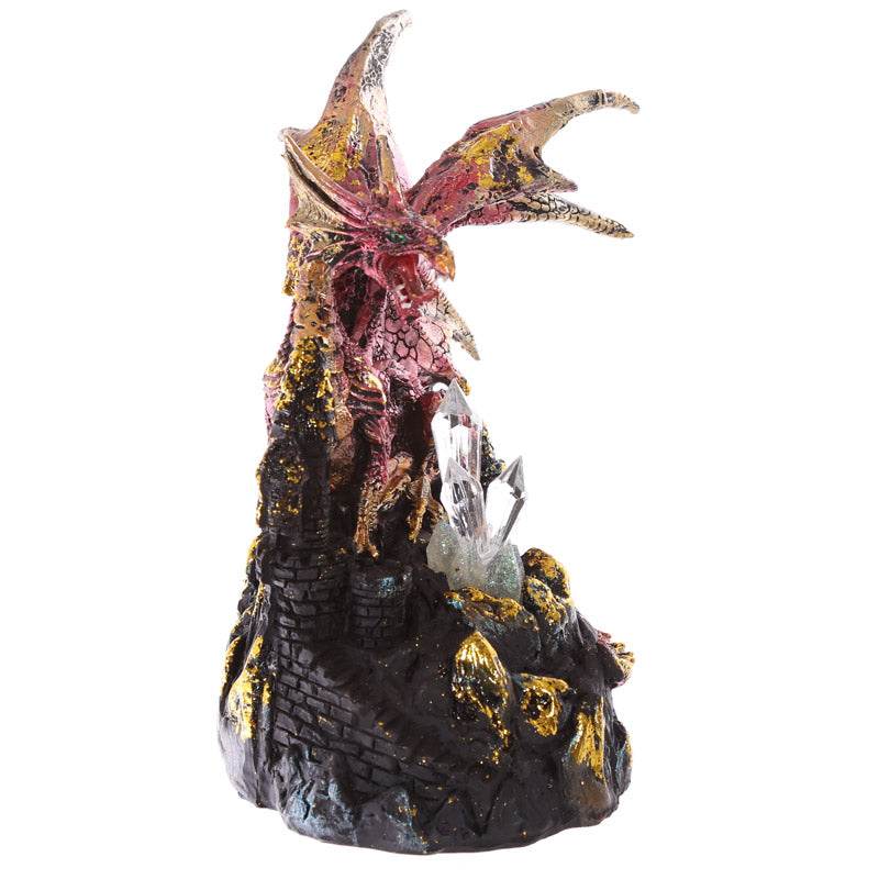 Dark Legends Dragon on Castle with LED Crystal - Gift Arch