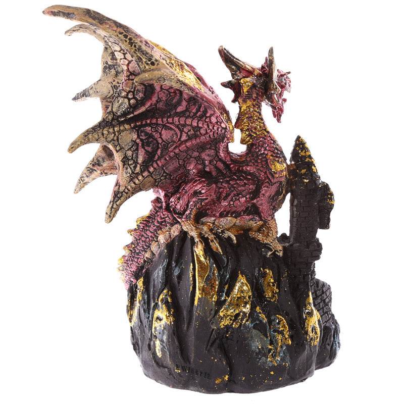 Dark Legends Dragon on Castle with LED Crystal - Gift Arch