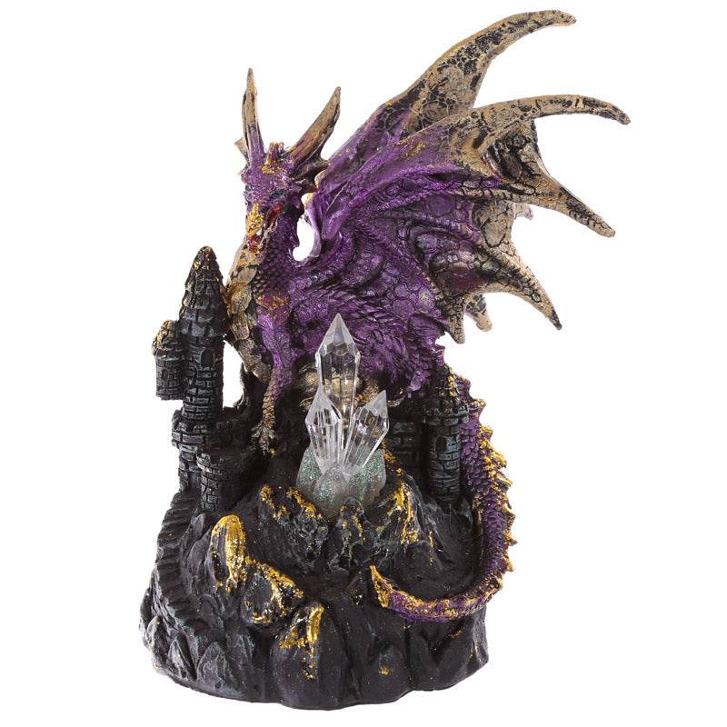 Dark Legends Dragon on Castle with LED Crystal - Gift Arch