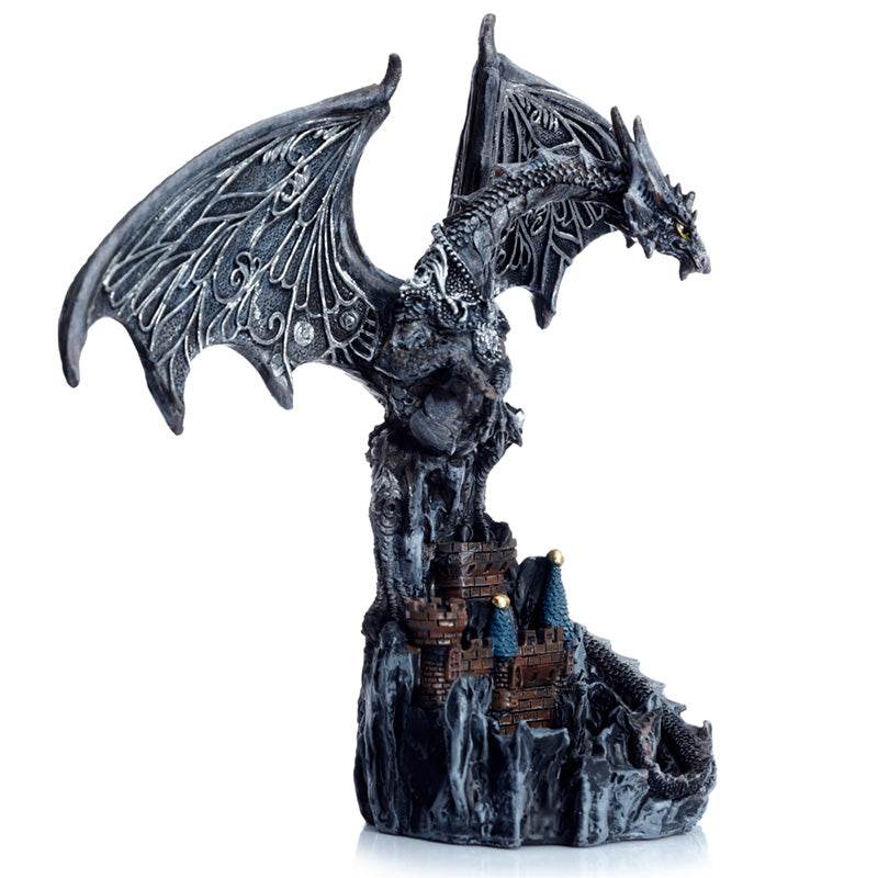 Dark Legends Wings of Magic Silver Castle Guardian Dragon - Gift Arch