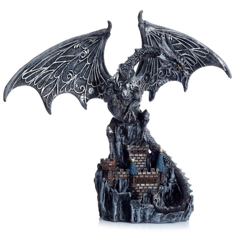 Dark Legends Wings of Magic Silver Castle Guardian Dragon - Gift Arch