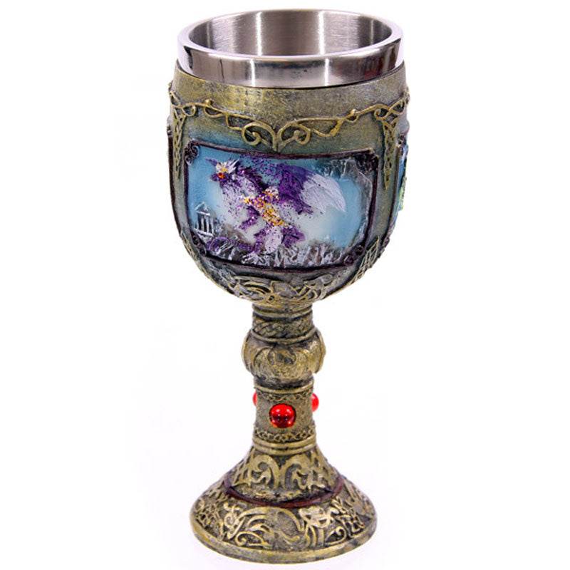 Decorative Celtic Painted Effect Dragon Goblet - Gift Arch