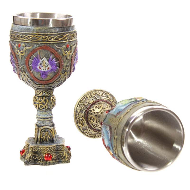 Decorative Celtic Painted Effect Dragon Goblet - Gift Arch