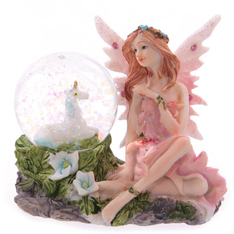 Flower Fairy Sitting Snow Globe - Gift Arch