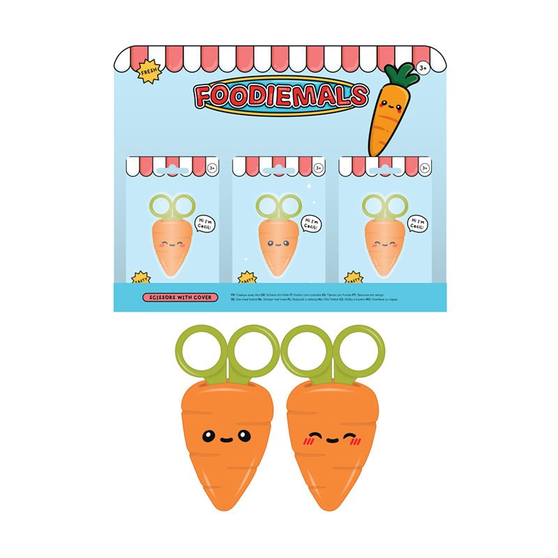 Foodiemals Cecil the Carrot Kids Scissors in Holder - Gift Arch