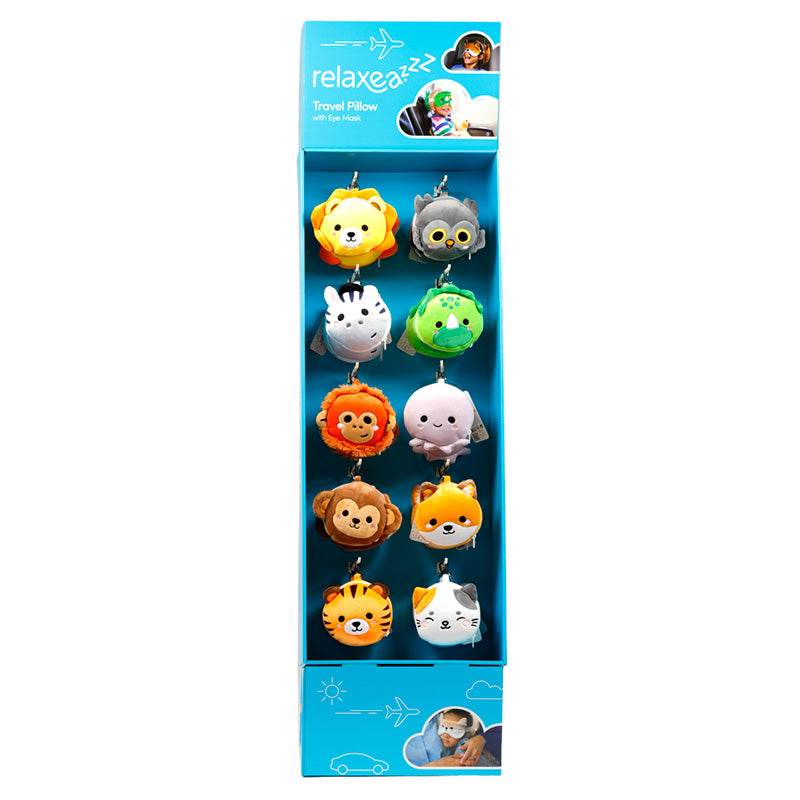 10 Hook FSDU Display Unit for Relaxeazzz Travel Pillows & Eye Masks - Gift Arch