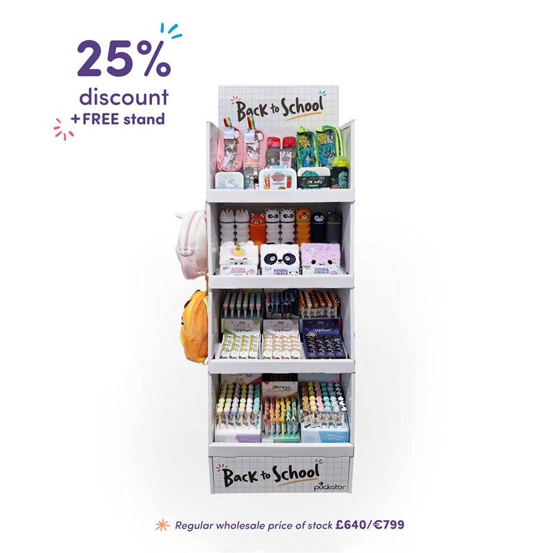Back to School Essentials 4-Shelf Prefilled FSDU Display Unit - Gift Arch