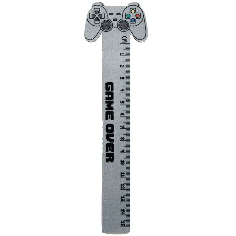 Game Over Shaped Top Wooden Ruler (15cm) - Gift Arch
