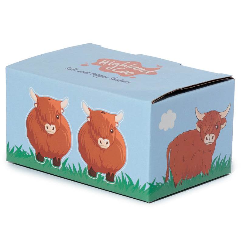 Highland Coo Cow Ceramic Salt & Pepper Set - Gift Arch