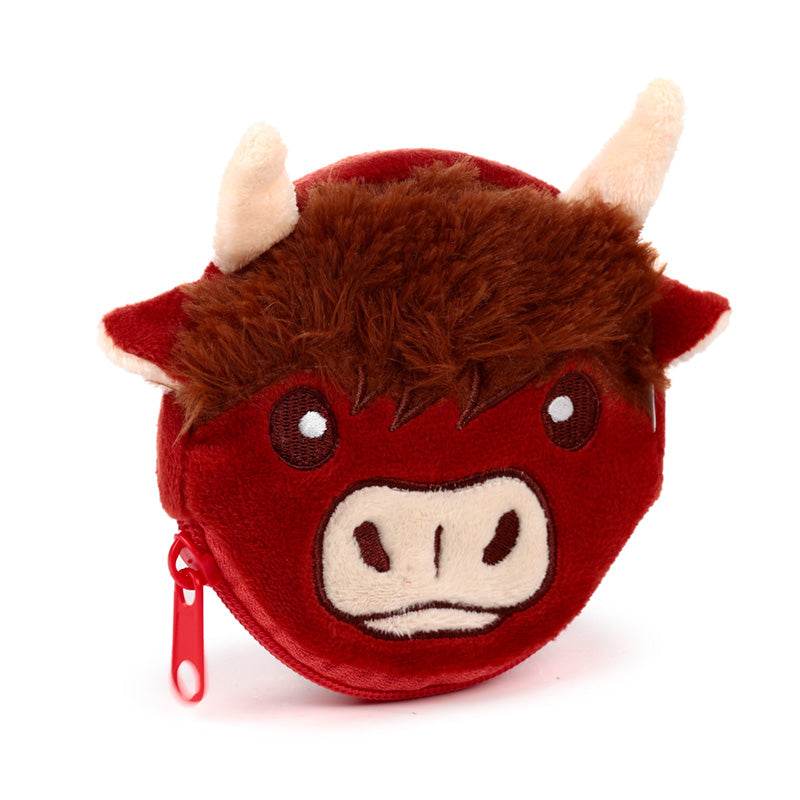 Highland Coo Cow Mini Change Plush Purse - Gift Arch