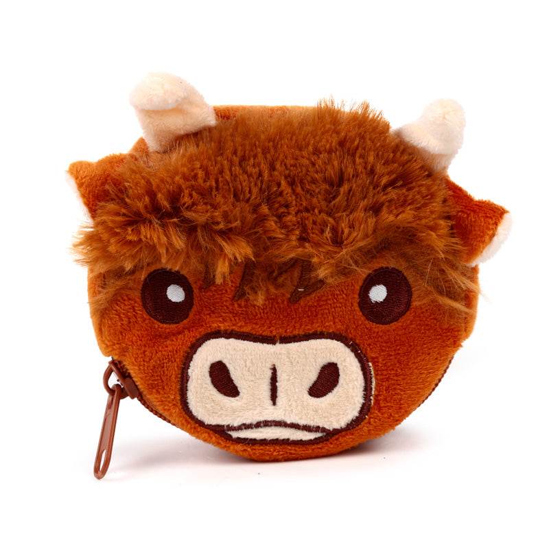 Highland Coo Cow Mini Change Plush Purse - Gift Arch
