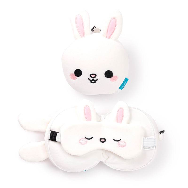 Relaxeazzz Adoramals Frances the Rabbit Plush Travel Pillow & Eye Mask - Gift Arch
