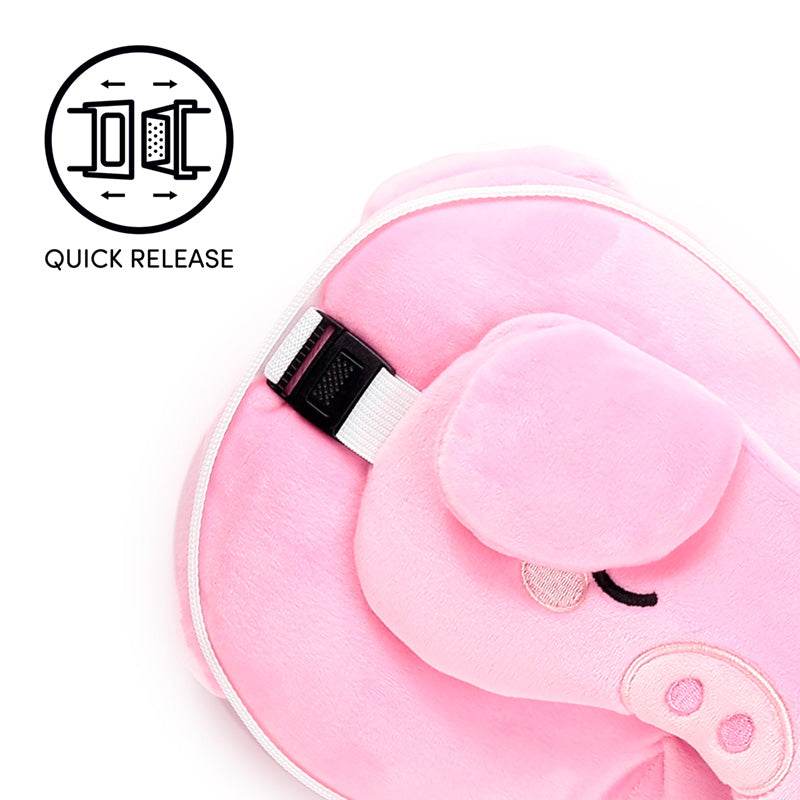 Relaxeazzz Adoramals Oliver the Pig Plush Travel Pillow & Eye Mask - Gift Arch