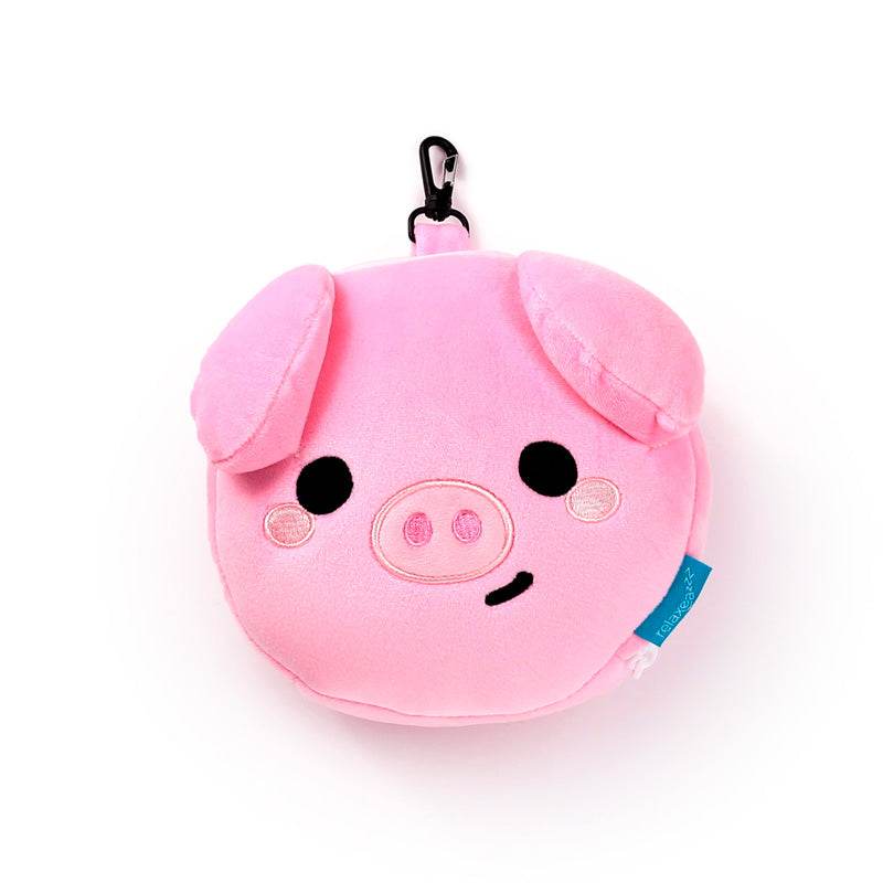 Relaxeazzz Adoramals Oliver the Pig Plush Travel Pillow & Eye Mask - Gift Arch
