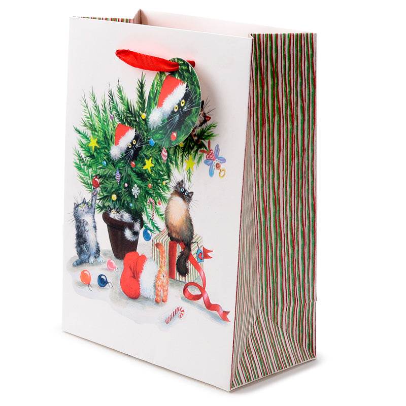 Kim Haskins Christmas Cats Gift Bag Medium - Gift Arch