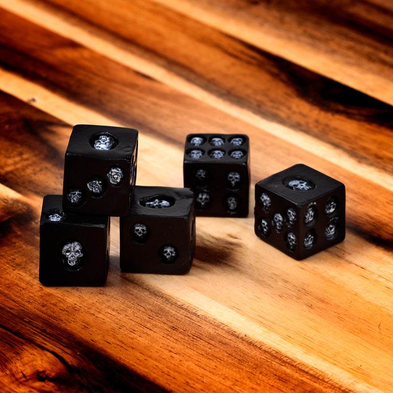 Black Skull Dice Pack of 5 - Gift Arch