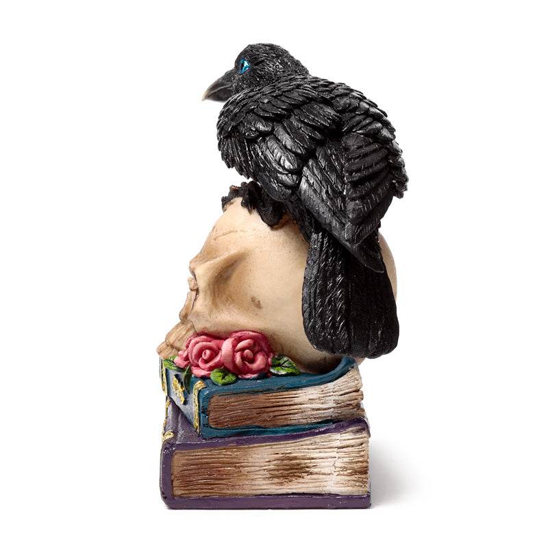 Crow Perched on LED Skull & Books - Gift Arch