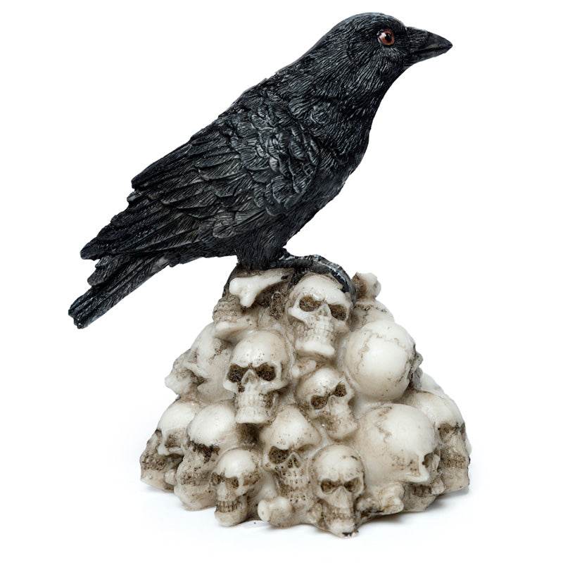 Crow Standing on Pile of Skulls Ornament - Gift Arch