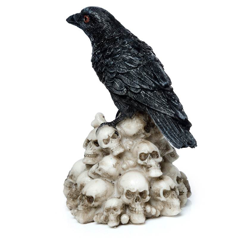 Crow Standing on Pile of Skulls Ornament - Gift Arch