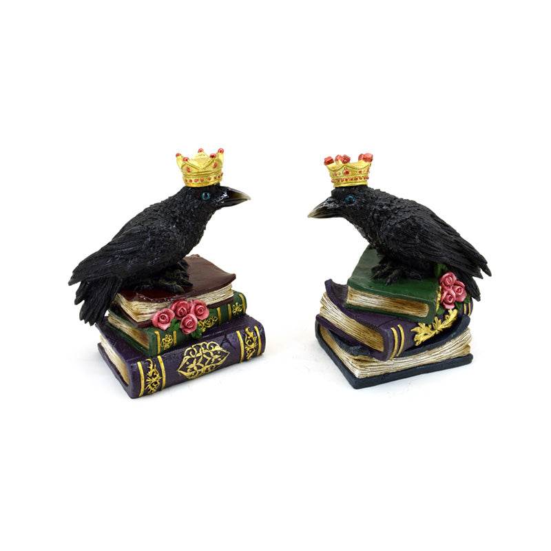 Crow wearing Crown Standing on Books Ornament - Gift Arch