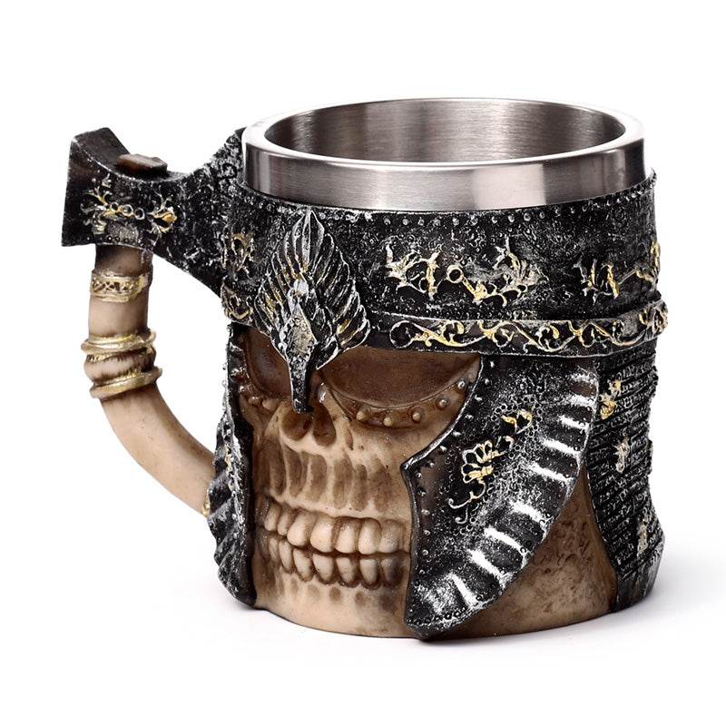 Decorative Axe Handle Armoured Skull Tankard - Gift Arch