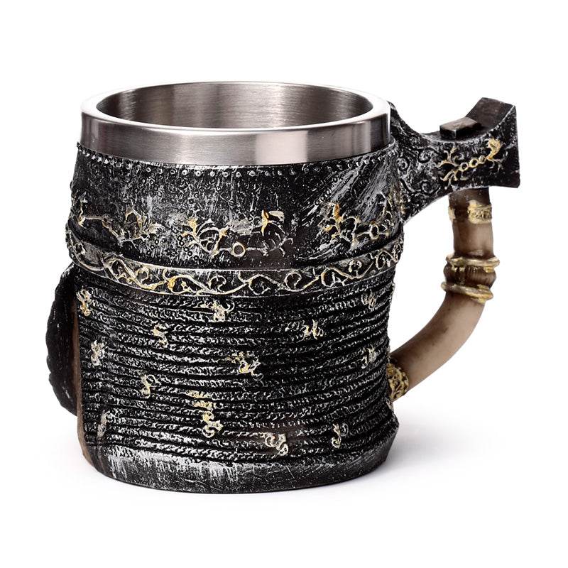 Decorative Axe Handle Armoured Skull Tankard - Gift Arch