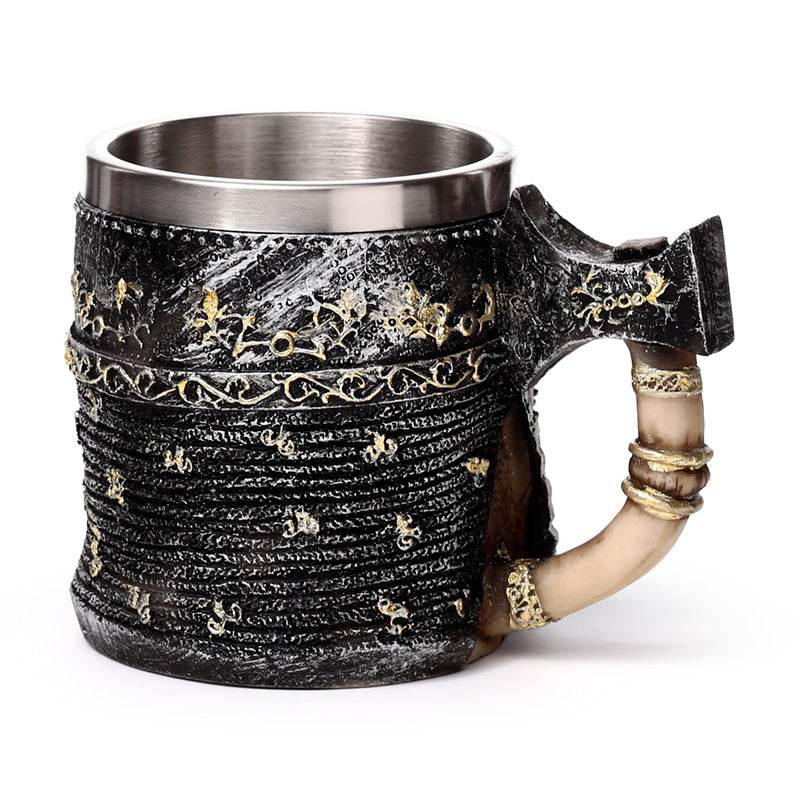 Decorative Axe Handle Armoured Skull Tankard - Gift Arch