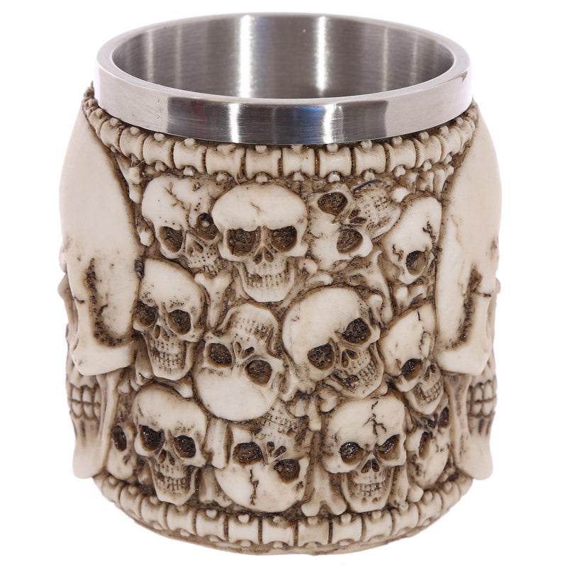 Decorative Multi Skull with Skull Emblem Tankard - Gift Arch