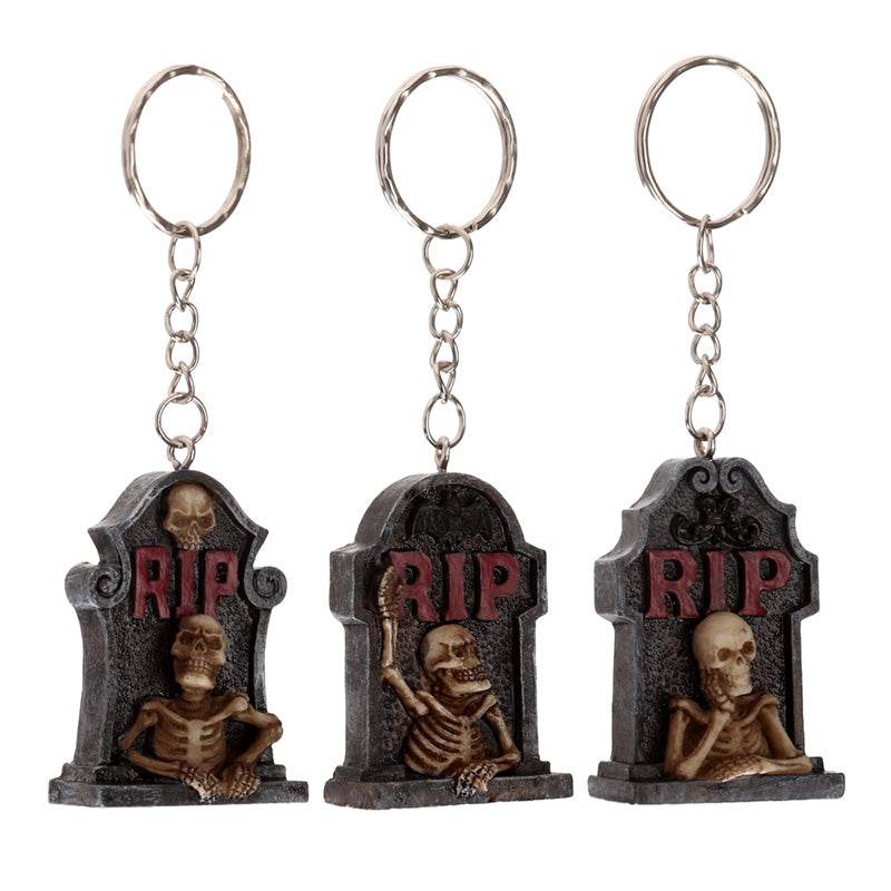 RIP Skeleton Tombstone Keyring - Gift Arch