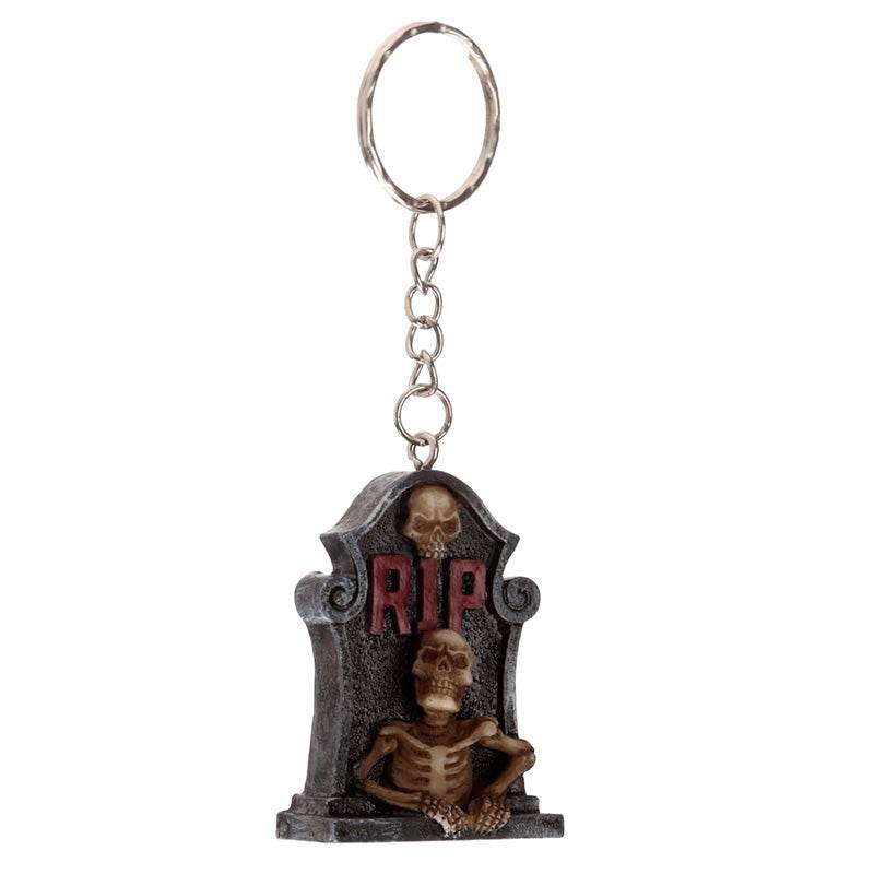 RIP Skeleton Tombstone Keyring - Gift Arch