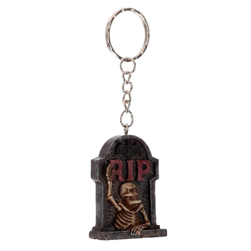 RIP Skeleton Tombstone Keyring - Gift Arch