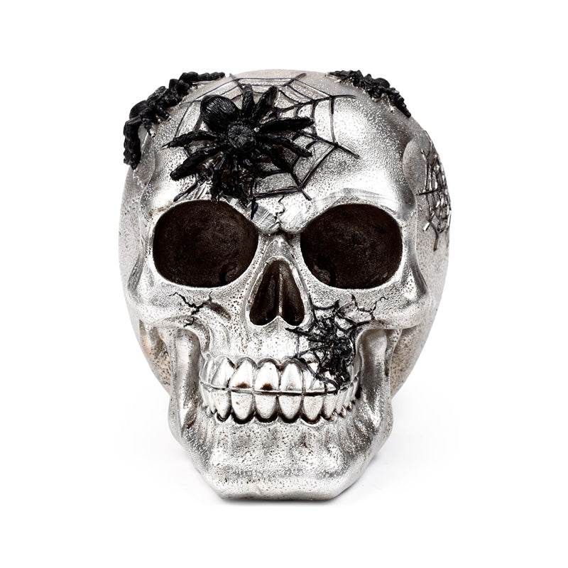Silver Skull with Black Spiders & Webs - Gift Arch