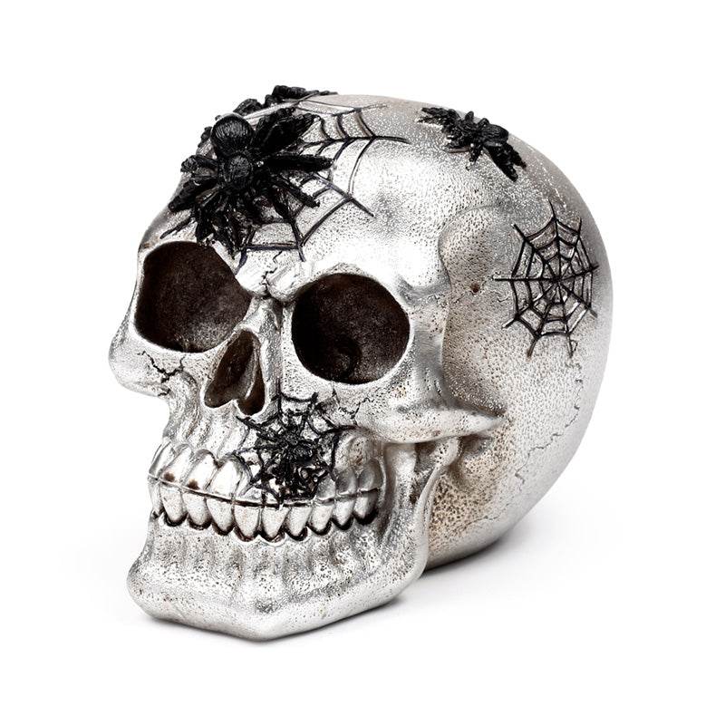 Silver Skull with Black Spiders & Webs - Gift Arch