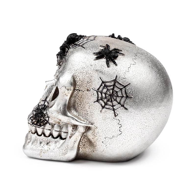 Silver Skull with Black Spiders & Webs - Gift Arch