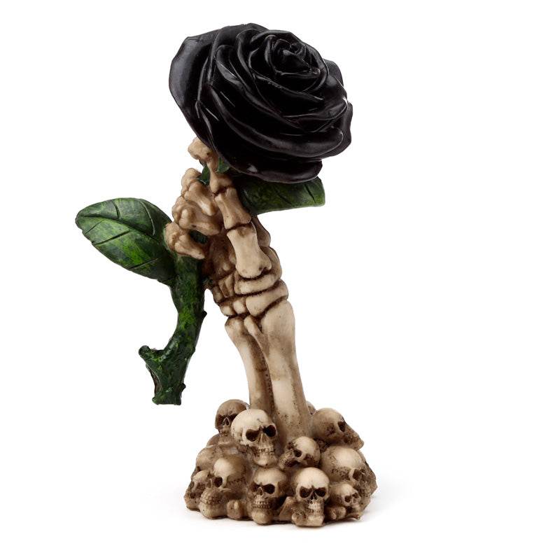 Skeleton Hand Holding Black Rose Decoration - Gift Arch