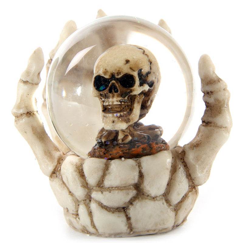 Skull Snow Globe in Skeleton Hand Snow Globe - Gift Arch