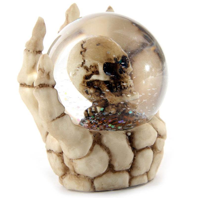 Skull Snow Globe in Skeleton Hand Snow Globe - Gift Arch