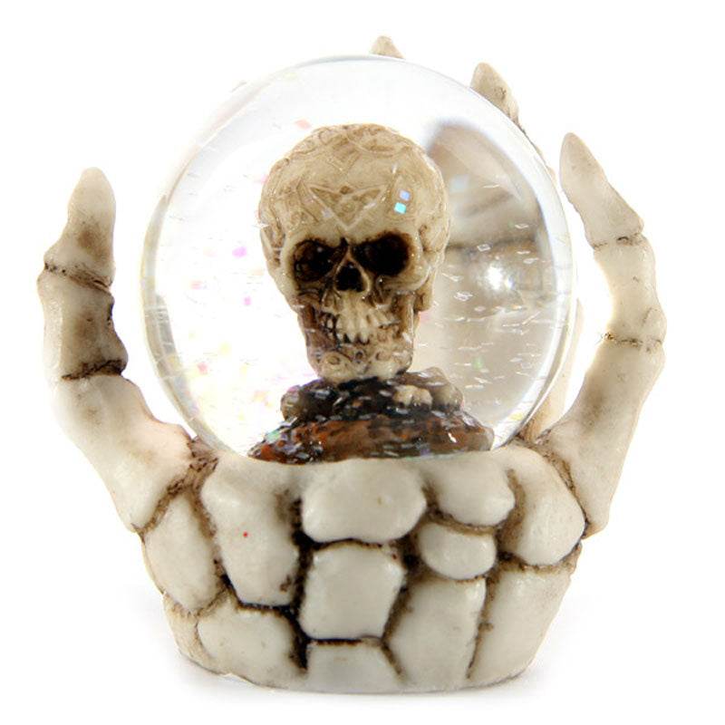 Skull Snow Globe in Skeleton Hand Snow Globe - Gift Arch