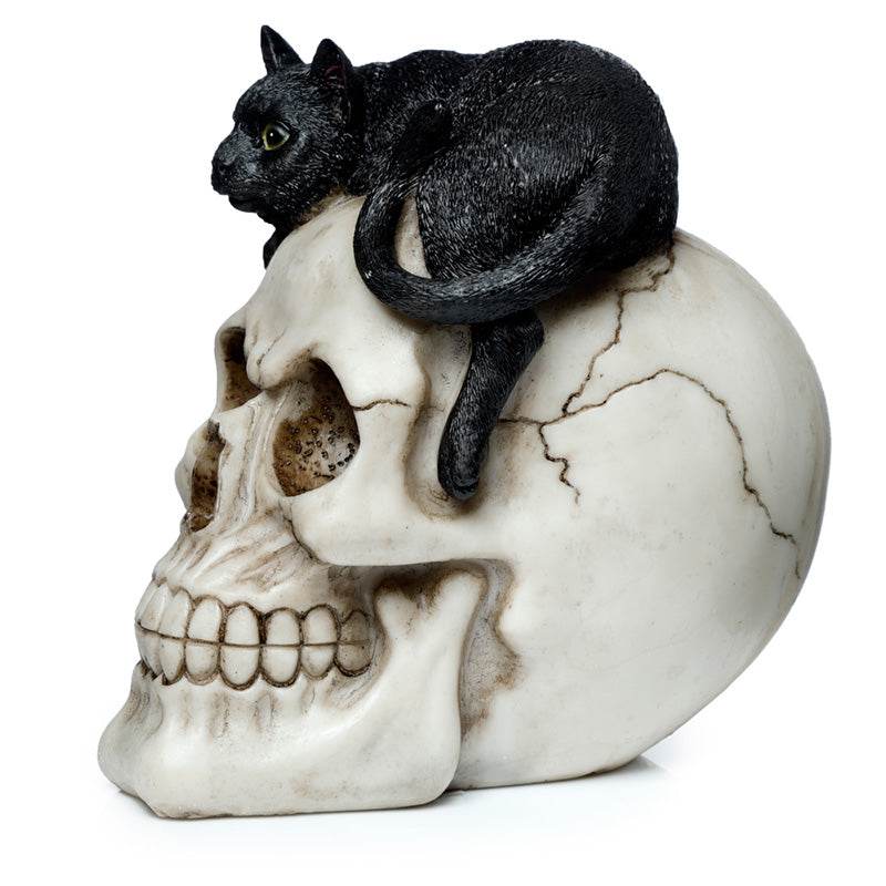 Skull with Black Cat Ornament - Gift Arch