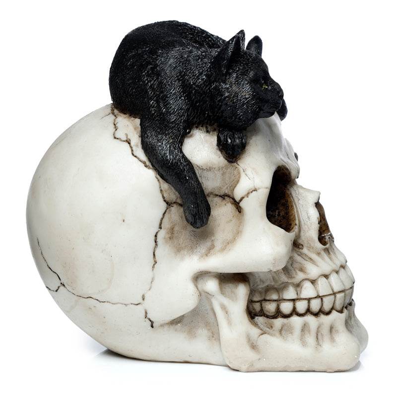 Skull with Black Cat Ornament - Gift Arch