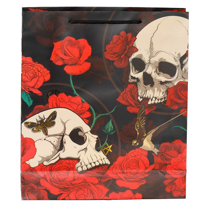 Skulls and Roses Red Roses Gift Bag Extra Large - Gift Arch
