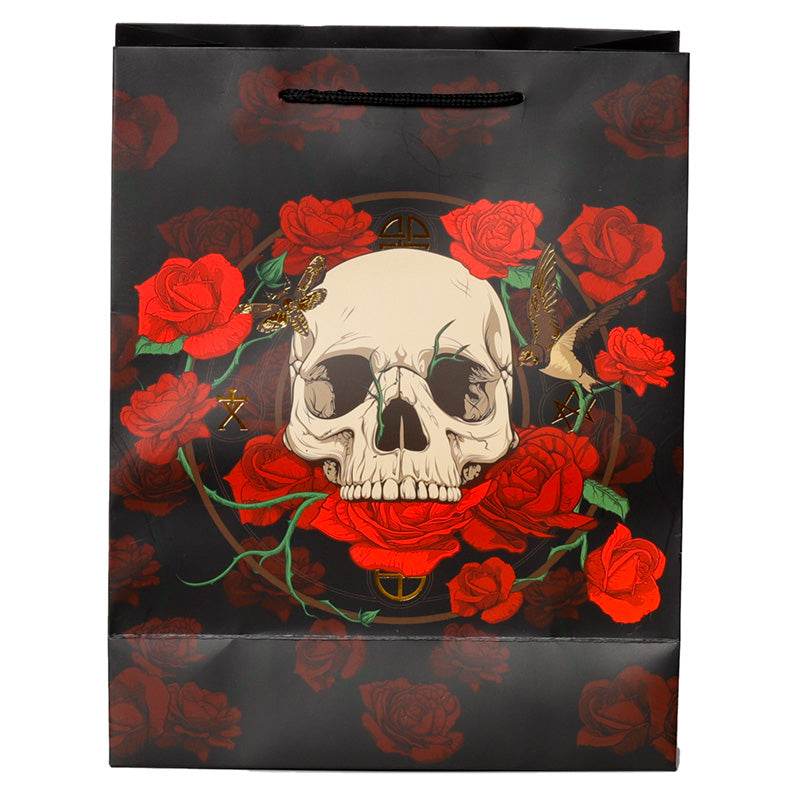 Skulls and Roses Red Roses Gift Bag Large - Gift Arch