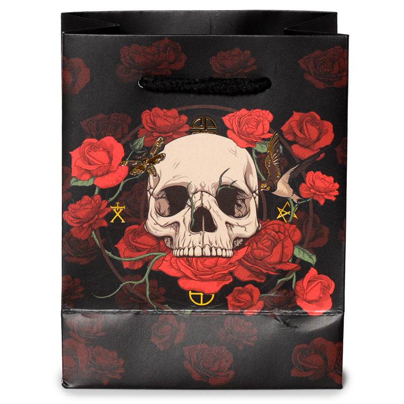 Skulls and Roses Red Roses Gift Bag Small - Gift Arch