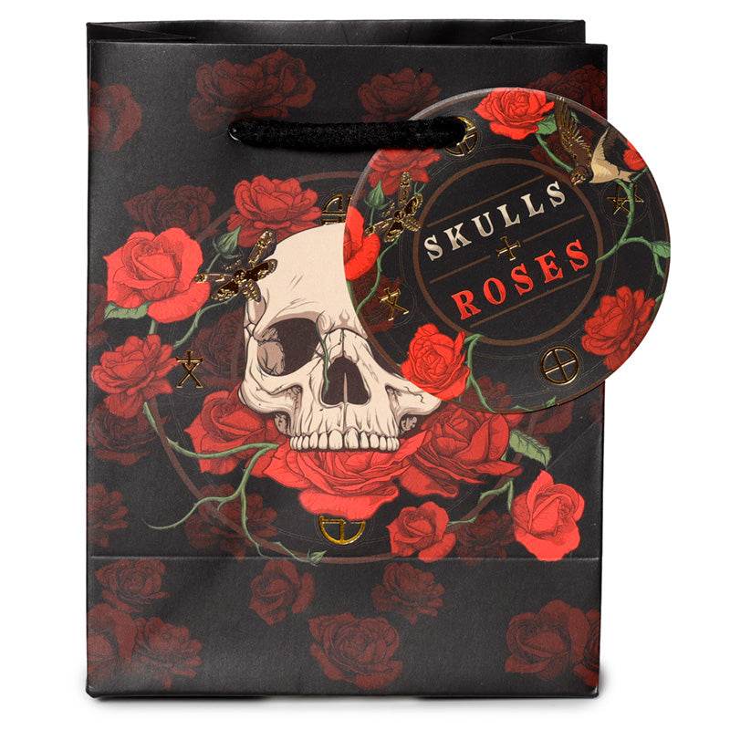 Skulls and Roses Red Roses Gift Bag Small - Gift Arch