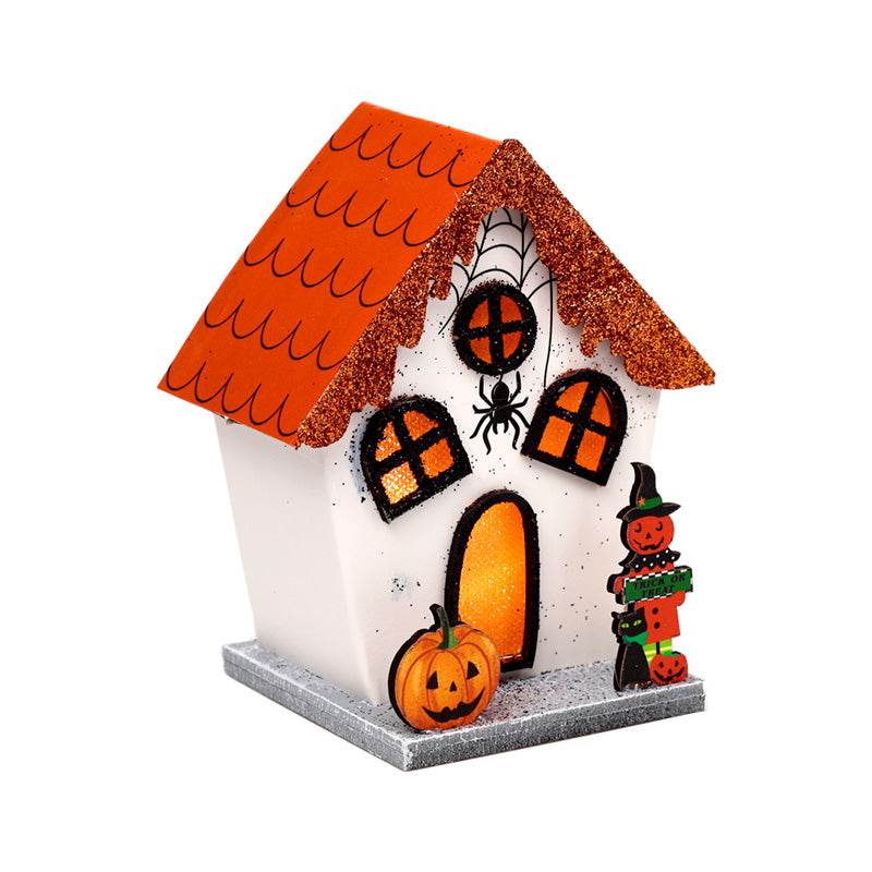Spooky Spider Pumpkin House Halloween LED Decoration - Gift Arch